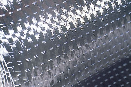 Close-up of unidirectional carbon fiber fabric