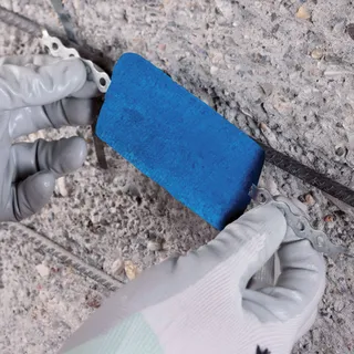 Mapeshield I zinc anode tied to reinforcing steel